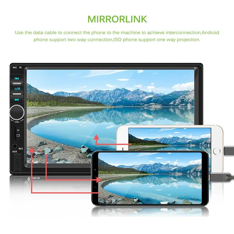 Автомагнитола 7 &quotHD мультимедийный MP5 плеер с сенсорным экраном Bluetooth AUX USB TF FM