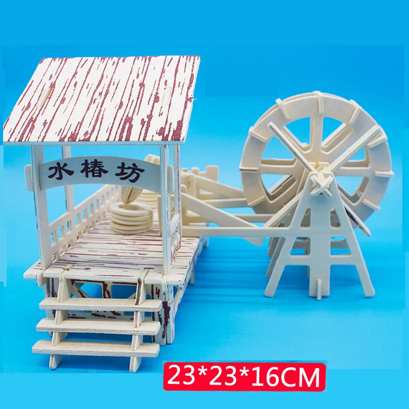 Творческий Diy ручной работы детей 3d самолет здание головоломка модель собранные деревянные развивающие игрушки детские подарки