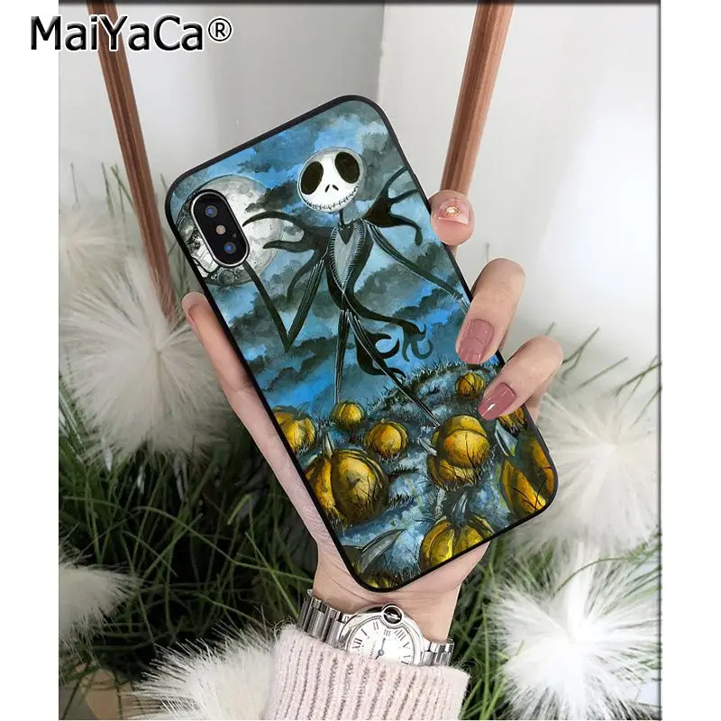 MaiYaCa Кошмар перед Рождеством Джек Скеллингтон чехол для телефона для Apple iPhone 8 7 6 6S Plus X XS MAX 5 5S SE XR чехол