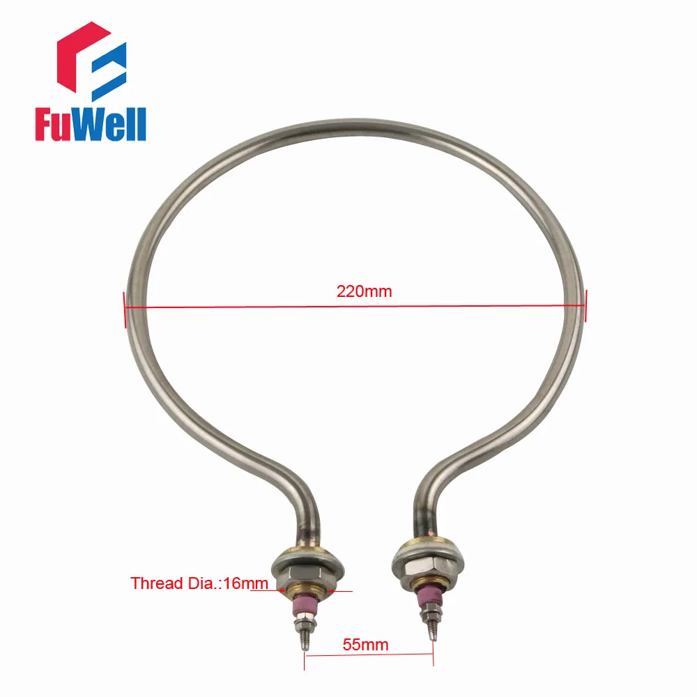 Нагревательный элемент для воды в форме ракетки из нержавеющей стали 304 220 В 2 кВт