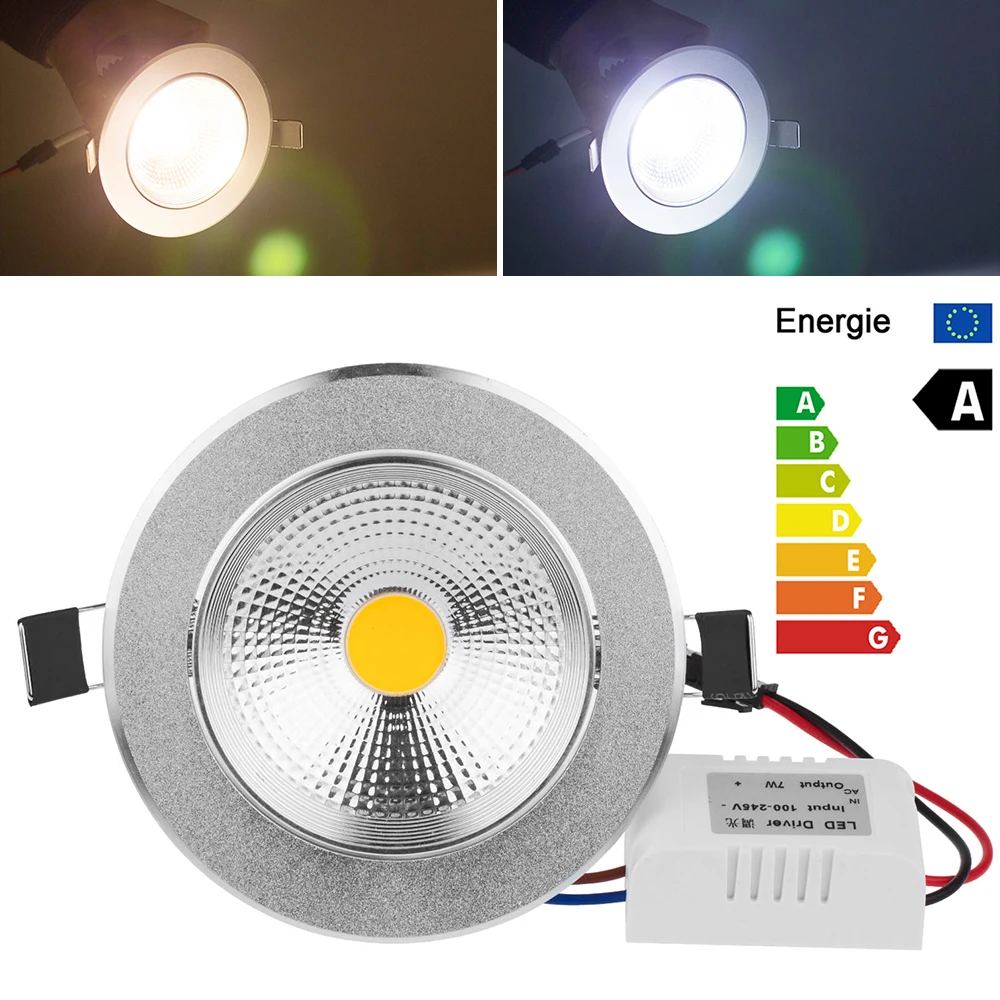 

Super Bright 9W LED COB Ceiling Light Recessed Spotlight Downlight AC 100-245V
