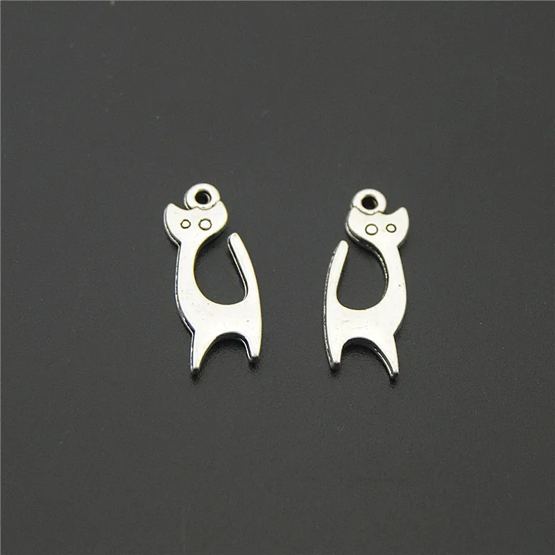 10 шт. Тибетский серебристый цвет просто очаровательные Подвески в виде кошек