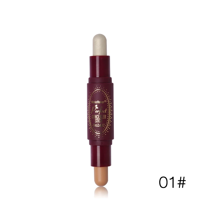 Бренд макияж двухсторонняя корректор Corrector Stick контур лица бронзирующий Корректор ручка шелковистая текстура покрытия 24 часа продолжительностью - Цвет: 01