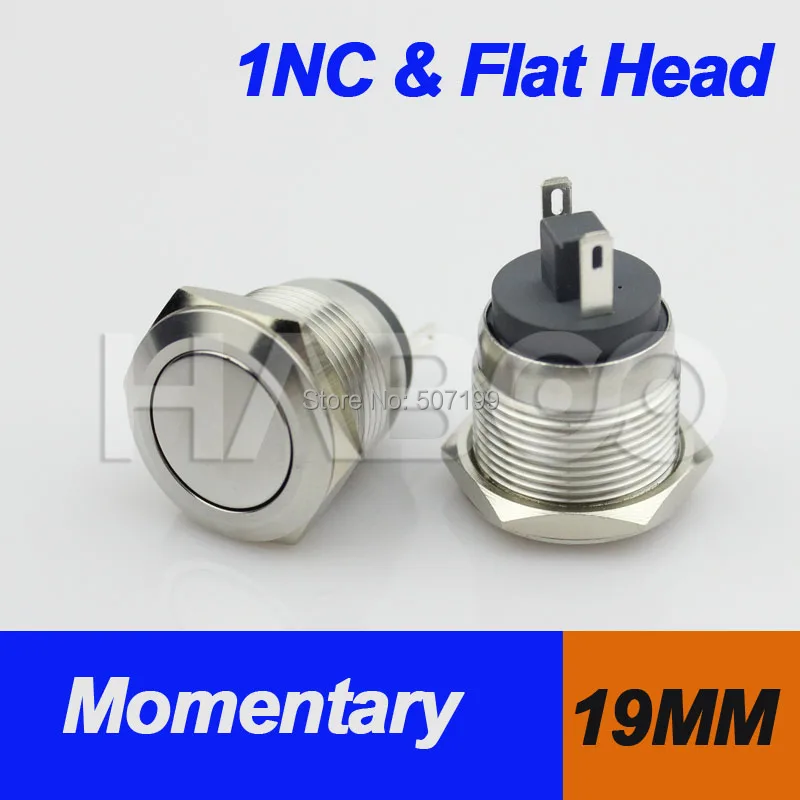 10 шт. в упаковке плоский кнопочный Электрический переключатель 1NC 2 контактный