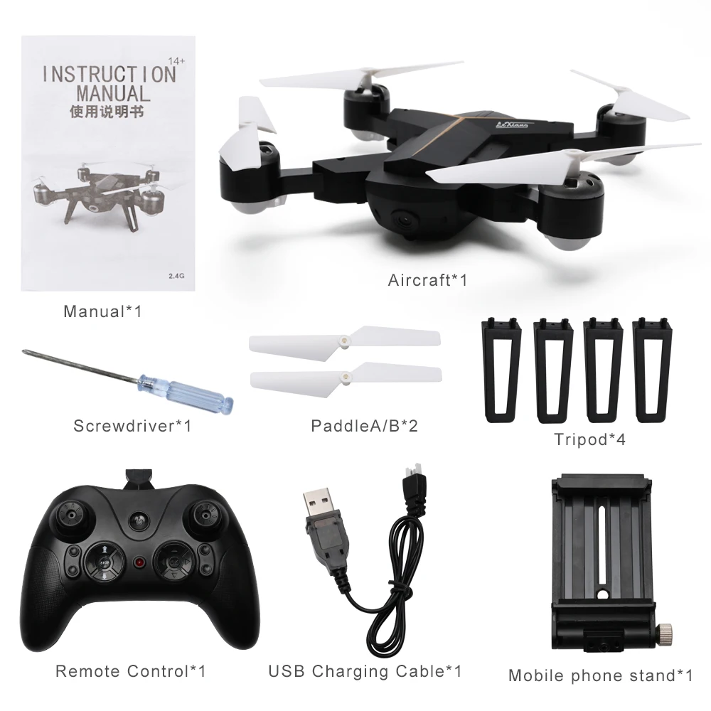 LX803 WiFi FPV RC Drone 720P HD Camera Altitude Hold Foldable Arm Selfie Quadcopter One Key Return BLACK&ampWHITE Free Shipping | Игрушки и