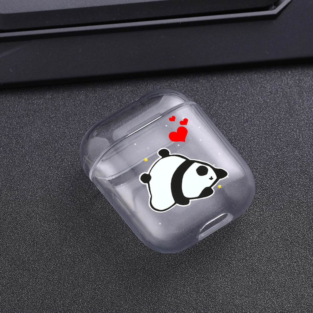 Чехол s для Airpods с милой пандой, окрашенный прозрачный мягкий силиконовый чехол s для AirPods 1/2 чехол, защитный чехол, беспроводной чехол для наушников