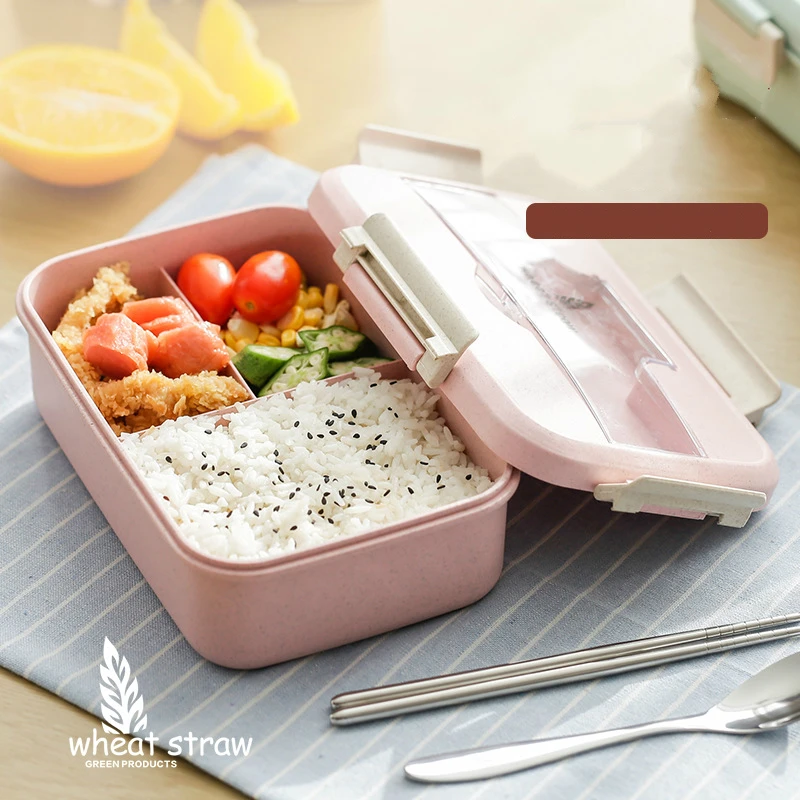 Портативная герметичная коробка для еды Lonchera Wheat Stalk Marmita Bento с ложками детей