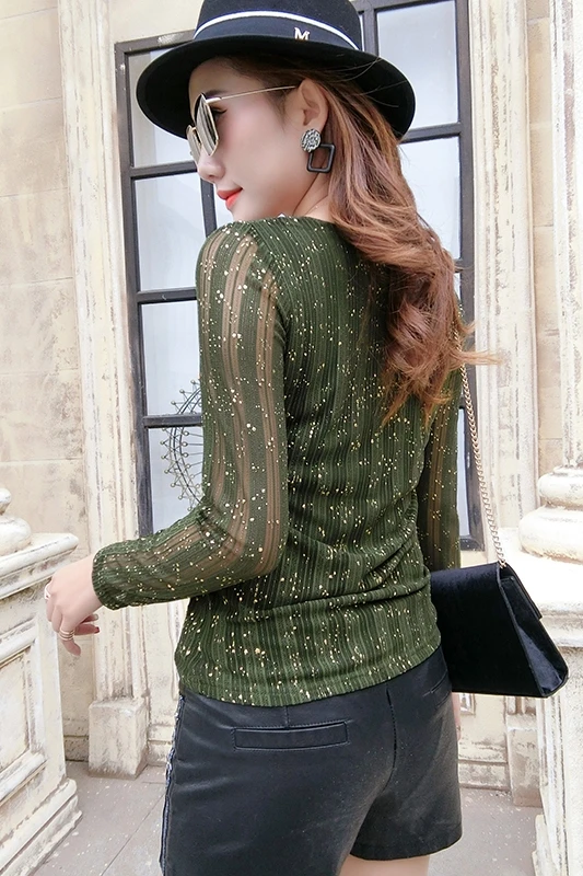 Мода плюс размер женская футболка с длинным рукавом Женские рубашки полые