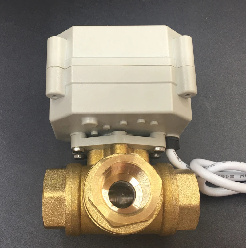 Φ DC12V DC24V 2/3/5/7 провода 3 Way T/L тип Латунь 1/2 ''DN15 Горизонтальный Электрический