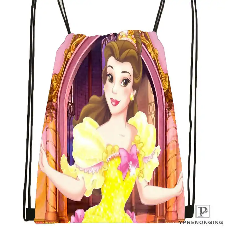 Пользовательские Красота и чудовище Drawstring сумка-рюкзак милый рюкзак детский Ранец(черный назад) 31x40 см#180531-02-18 - Цвет: Drawstring Backpack