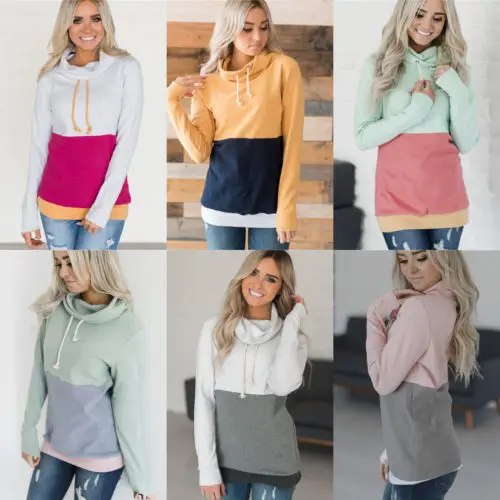 Модная женская толстовка с капюшоном и длинным рукавом новинка 2018 повседневный