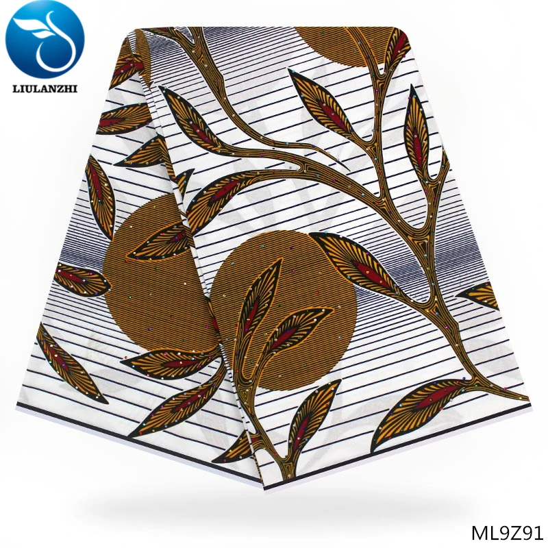 LIULANZHI african wax fabrics guaranteed quality ankara real fabric with rhinestones cotton batik ML9Z77-ML9Z94 | Дом и сад