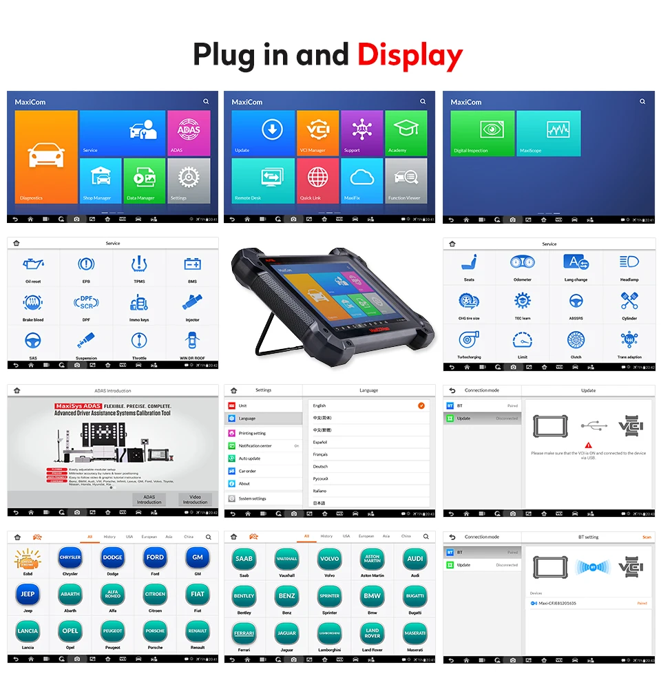 Autel MaxiCOM MK908P диагностический инструмент obd2 сканер автомобильный J2534 ECU кодирование Программирование код считыватель MS908P Maxisys Pro