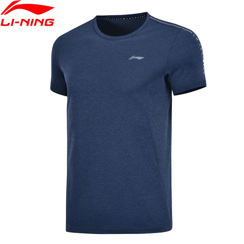 Li-Ning, мужские тренировочные футболки из Джерси для тренировок, полиэстер, дышащие, обычная посадка на подкладке, спортивные футболки, топы AHSP041 CJFM19