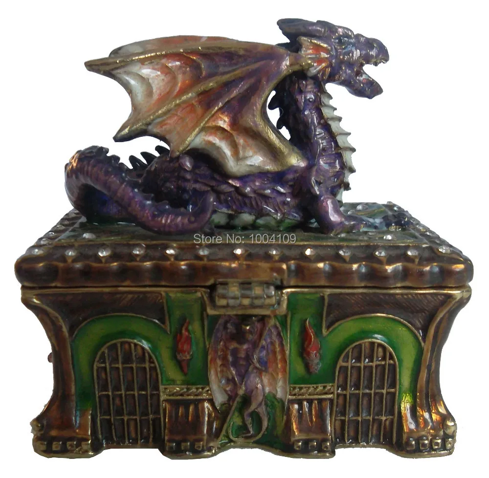 Динозавр украшенный драгоценными камнями искусственная металлическая