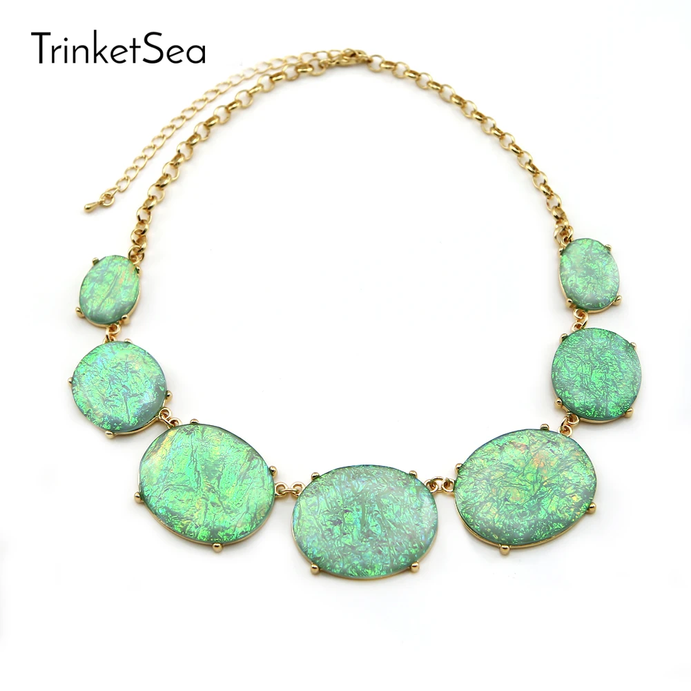 TrinketSea 2017 новое поступление женское блестящее массивное ожерелье короткий