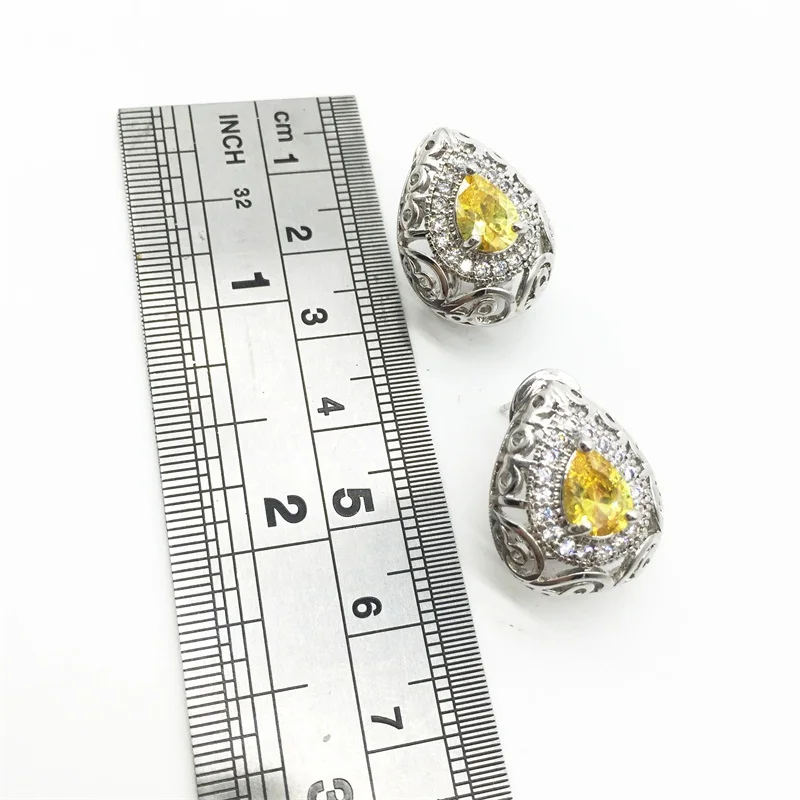 Полые сердца 925 стерлингового серебра Свадебная искусственная кожа набор