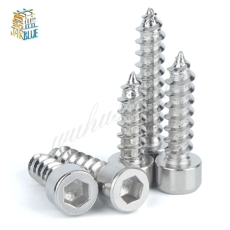50Pcs M2 M2.6 M3 M3.5 M4 304 Stainless Steel Allen Hex Socket Head Cap Self-tapping Screws Bolts Nuts Fasteners Hardware Tools |