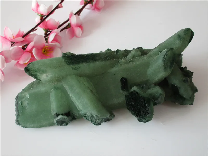 

Unique Natural Green Crystal Cluster Skeletal Quartz Point Wand Mineral Healing Crystal Druse Vug Specimen Natural Stone