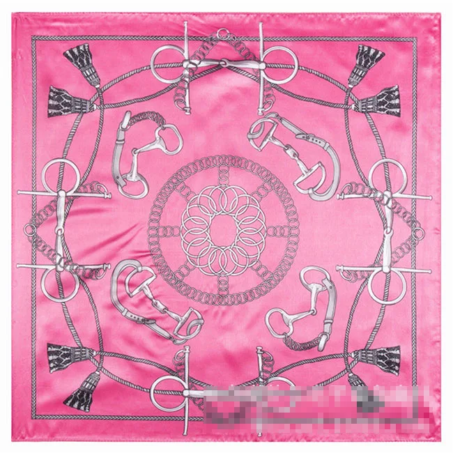 New Arrival!60*60cmEuro Brand Style Women Silk Square Scarf Chain rope tassel fashion Tied bag handle Scarves high quality |