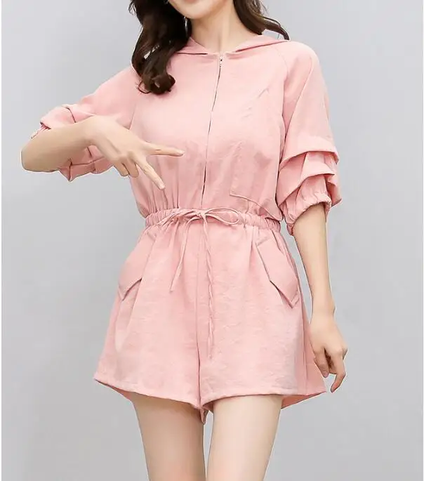 

Женская Повседневная Толстовка с капюшоном и шортами, с коротким рукавом