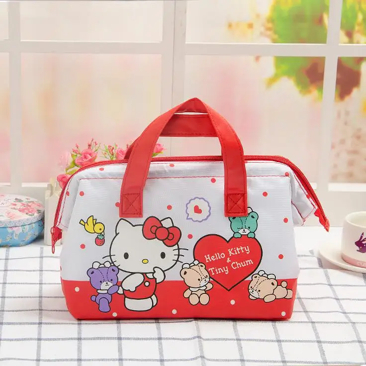 Hello kitty изолированный Ланч-бокс сумка, мультфильм Милая женская сумка, легкая сумка, портативный студенческий водонепроницаемый Ланч-бокс сумка - Цвет: E