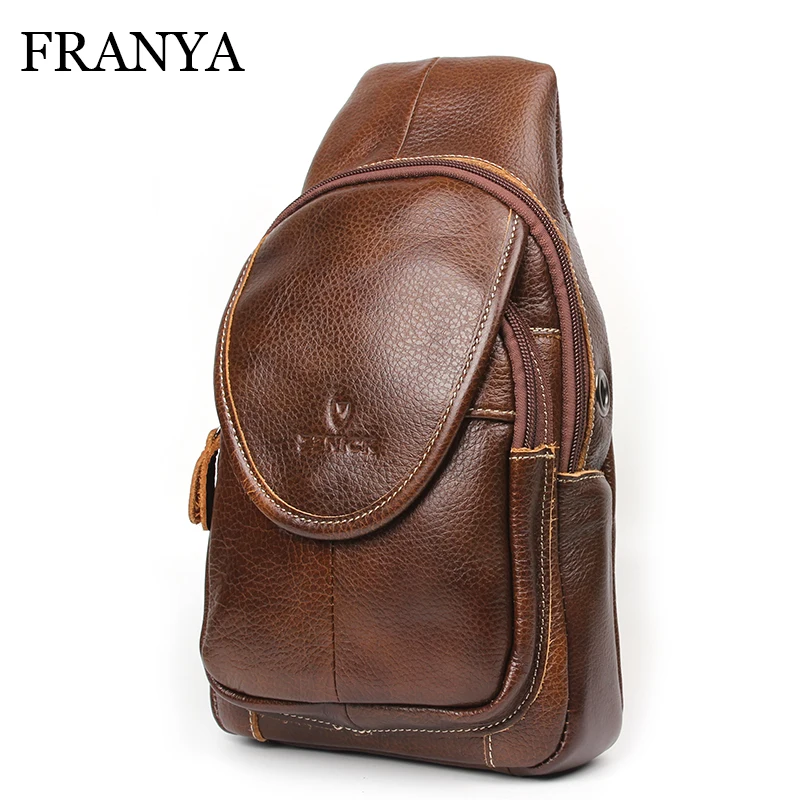Franya Brand Bag Men Chest Pack Single Shoulder Strap Back Leather Travel Crossbody Bags Vintage | Багаж и сумки