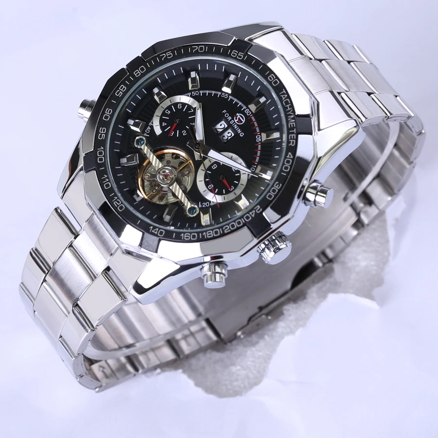 Часы наручные Forsining Мужские автоматические серия 2018 с турбийоном механические в