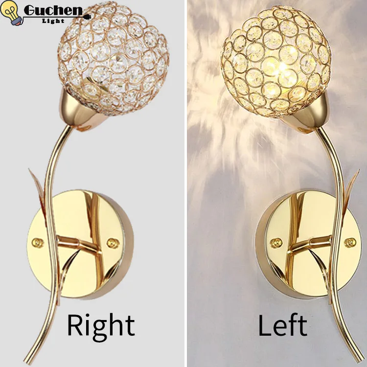 Американский рядом с лампами Хрустальный настенный светильник для спальни