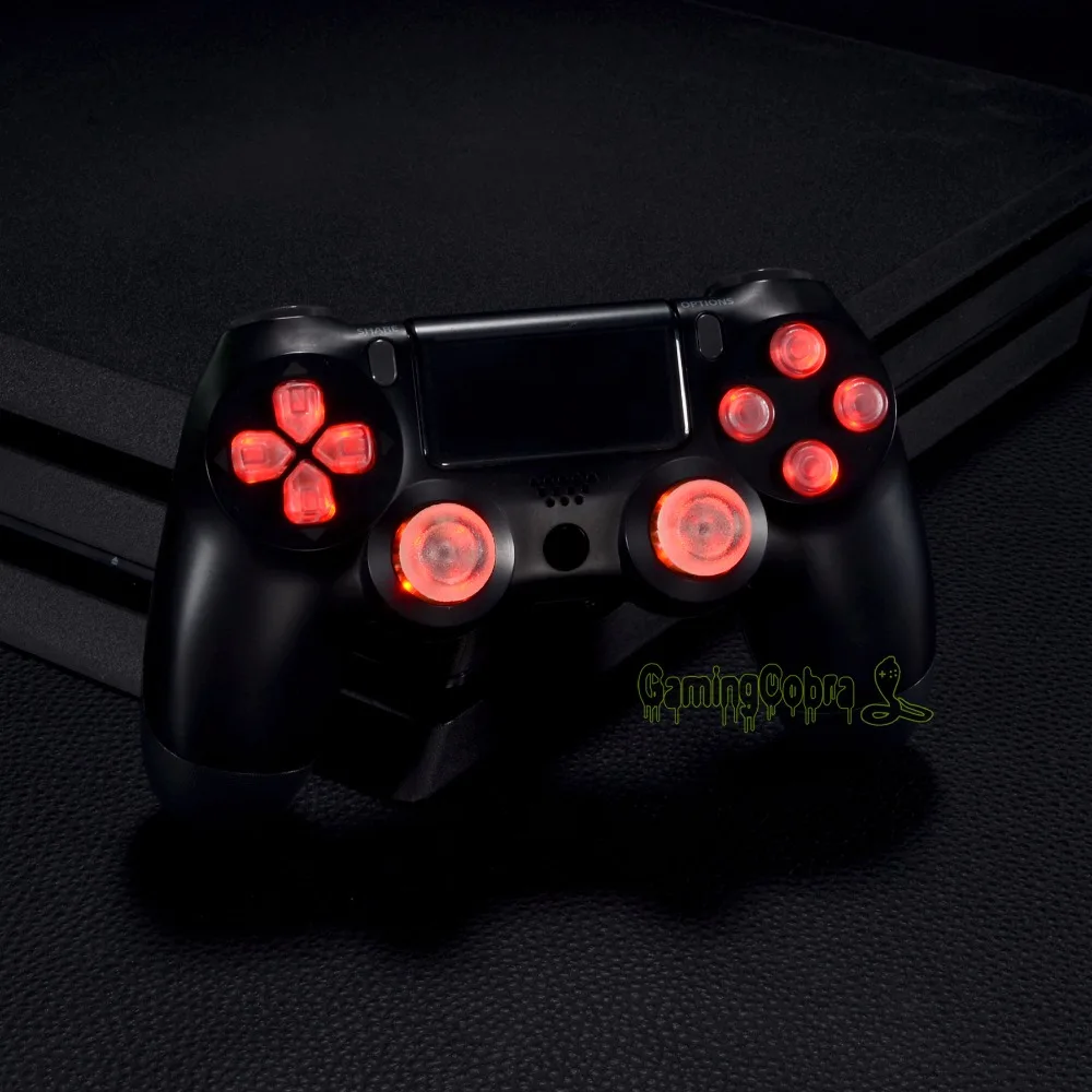 Многоцветная светящаяся D-pad Thumbsticks лицевые кнопки(DTF) светодиодный комплект для PS4 Pro Slim control ler 7 цветов 9 комплектов сенсорного управления
