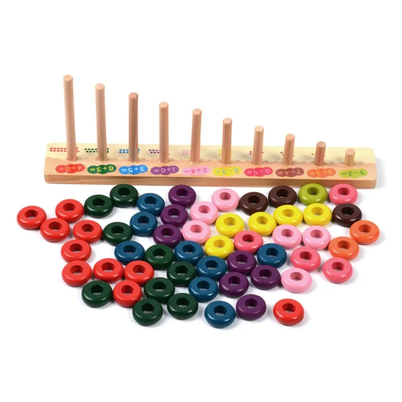 Математические блоки Монтессори игры для детей цветная форма сортировщик раннее