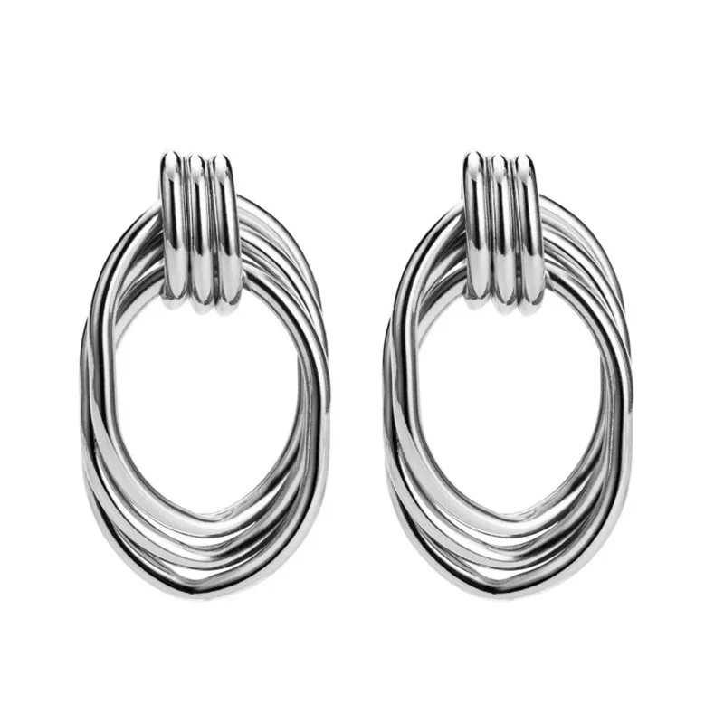 Европейские креативные тканые металлические серьги новинка 2019 модные ювелирные