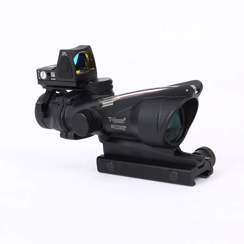 Тактический Acog 4x32 оптический оптоволоконный прицел подсвеченный красным