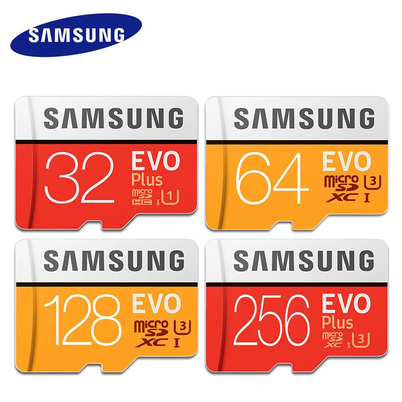 SAMSUNG 32 ГБ Micro SD EVO Plus 64 Гб карта памяти класс 10 128 micro SDXC U3 UHS I 256 TF 4K HD для смартфона