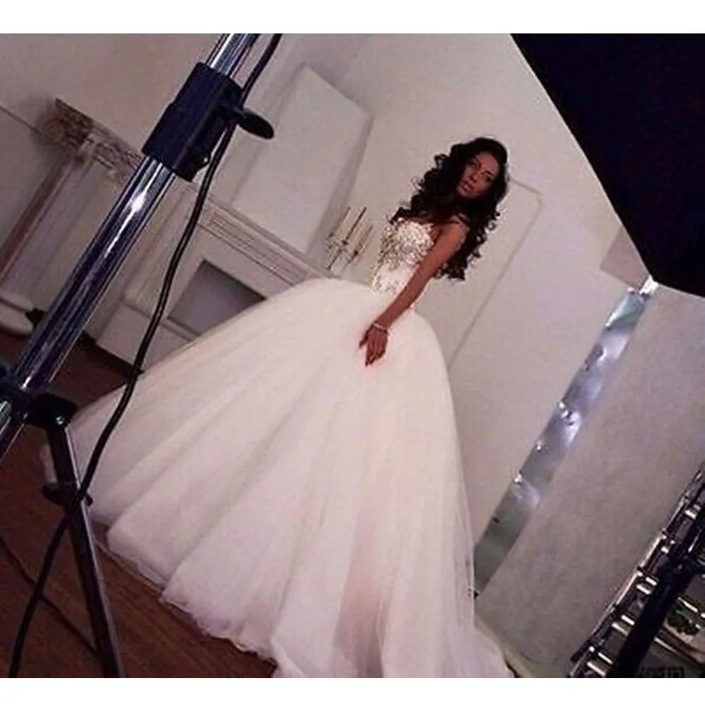 Robe de mariage свадебное платье 2018 Свадебные платья с открытыми плечами Кристаллы