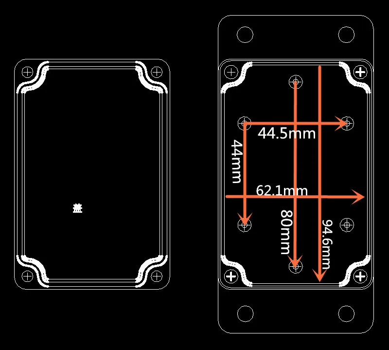 1 шт. водонепроницаемый настенный корпус из АБС пластика для электроники 138*68*50