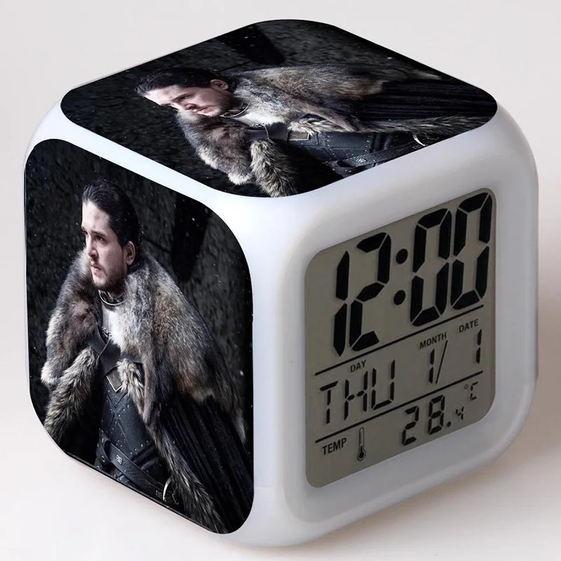 Новинка 2018 HBO Movie Gamen of Thrones 7 будильников светодиодная лампа видов цветов аниме