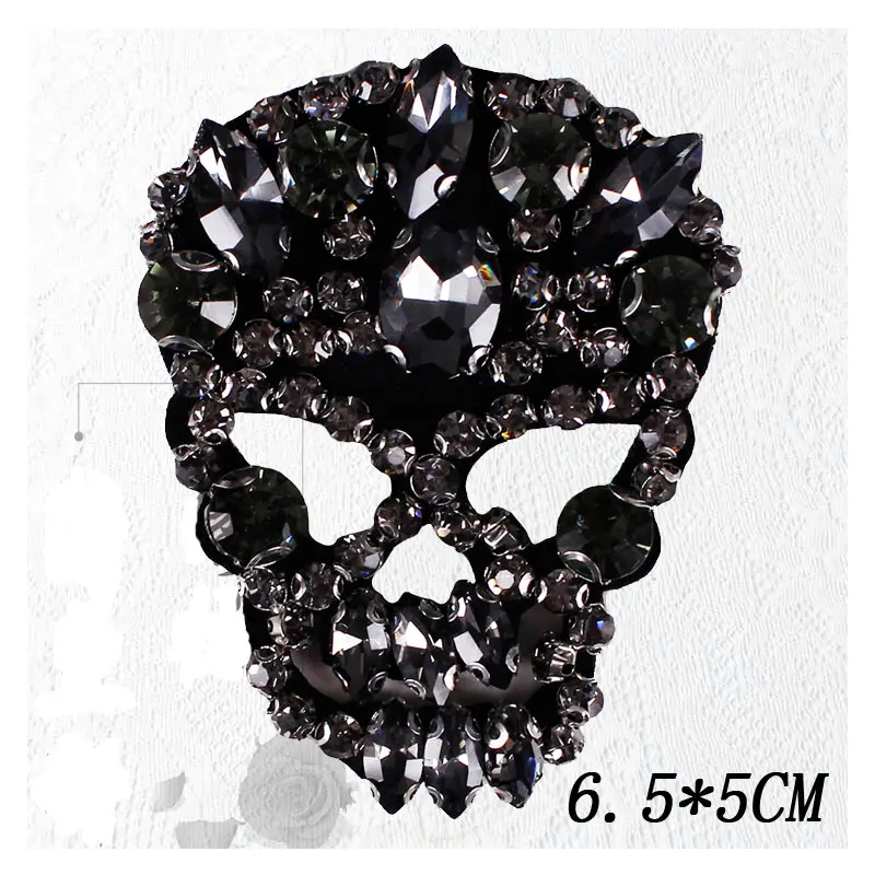 Skull 3d Стразы ручной работы, бусины, черный череп, нашивки для Аксессуары для шитья одежды, одежда, Аппликации, нашивка, наклейка, нашивка - Цвет: Skull