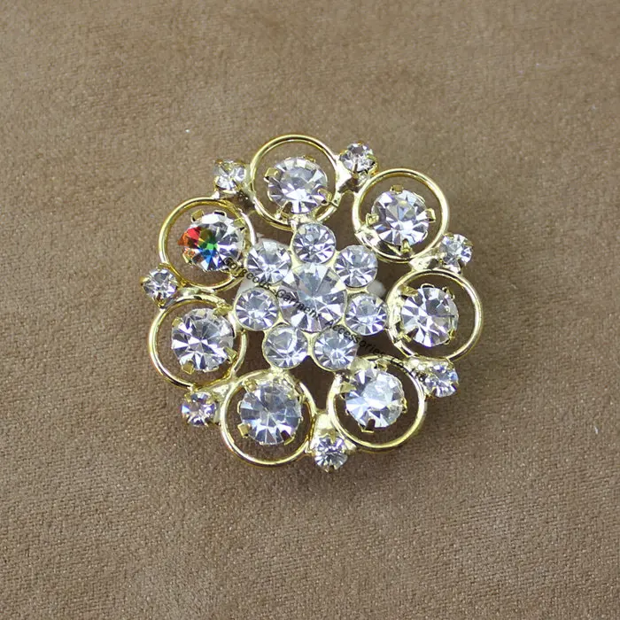 10 шт. 32 мм Цветок Чешский Прозрачный кристаллический центр Стразы Кнопки с петлей