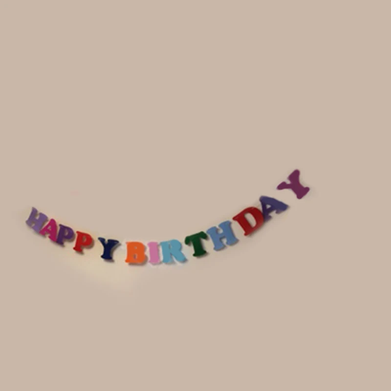 Гирлянда из нетканого материала для дня рождения 3 м|bunting banner|happy birthdayfabric flag garland |