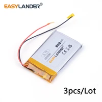 3pcs lot 800mah 603046 3 7v lithium li ion polymer rechargeable batter for smart watch gps mp3 mp4 cell phone speaker 063046