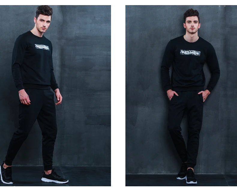KELME, мужские костюмы для бега, спортивная одежда, мужской спортивный костюм, уличные осенние толстовки с длинным рукавом, TZ-3971001