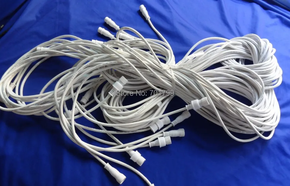 3 ядра 0 м длинный водонепроницаемый Удлинительный кабель Мужской и Женский белый