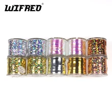 Wifreo 1 Катушка для завязывания мушек мишура вспышка лента жемчужная голографическая оранжевая Золотая Серебряная Растяжка Прорезыватель материал для завязывания мушек
