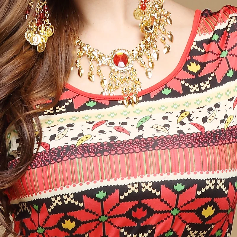 Женский костюм для танца живота из хлопка с квадратной юбкой модель st719 2017|belly dance