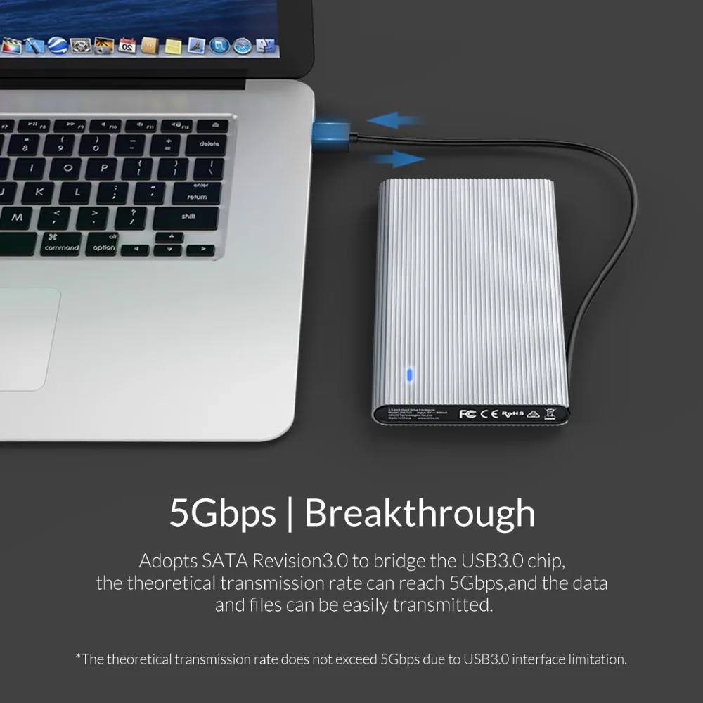 Чехол ORICO HDD 2,5 SATA для USB 3,0 чехол HD со встроенным кабелем для передачи данных Поддержка 4 ТБ HDD SSD чехол для внешнего жесткого диска