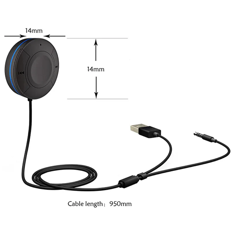 Bluetooth 4 1 Гарнитура Aux 3 5 мм USB автомобильный комплект беспроводной стерео аудио