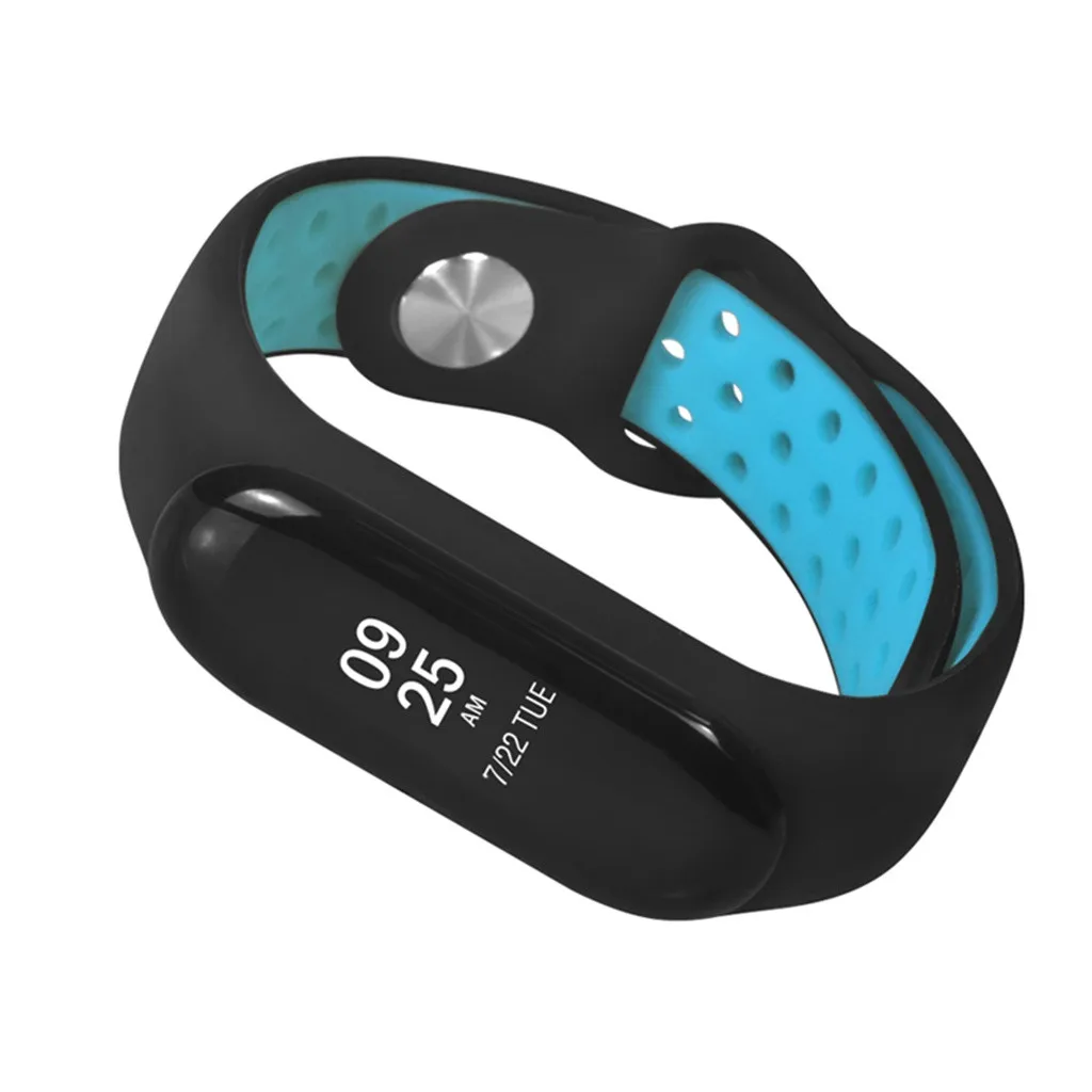 Браслет Correa Mi Band 4 ремешка спортивный мягкий силиконовый двухцветный браслет