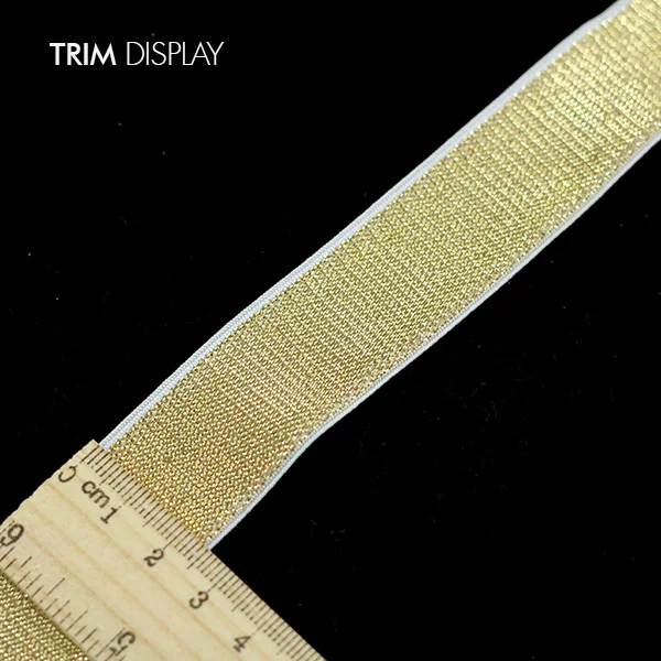 25 мм Золотая эластичная односторонняя лента отделка ткань для тканевого ремня 40