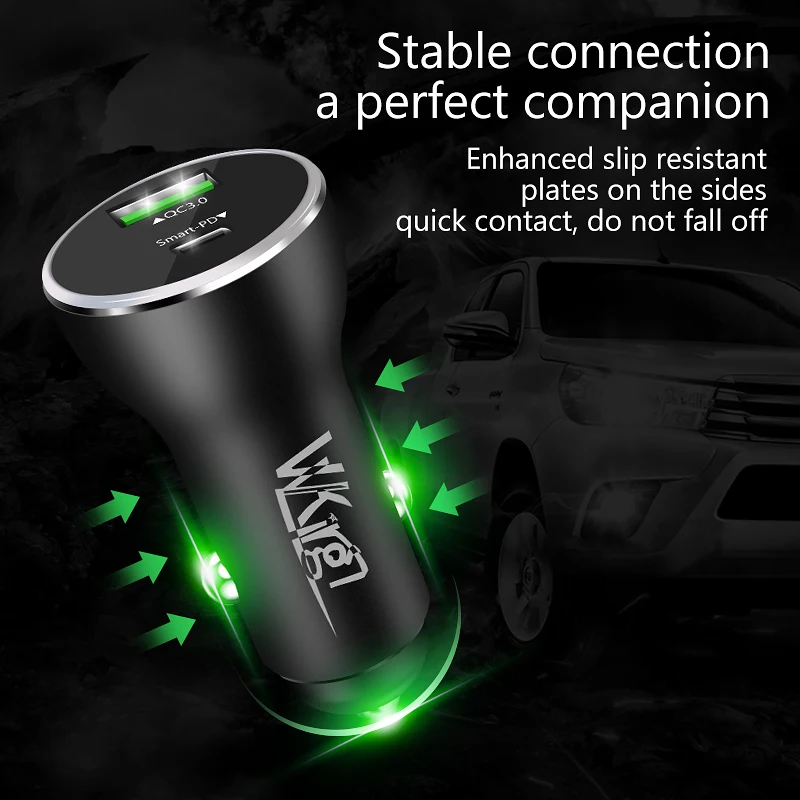 Автомобильное зарядное устройство VVKing с двумя USB-портами и поддержкой быстрой